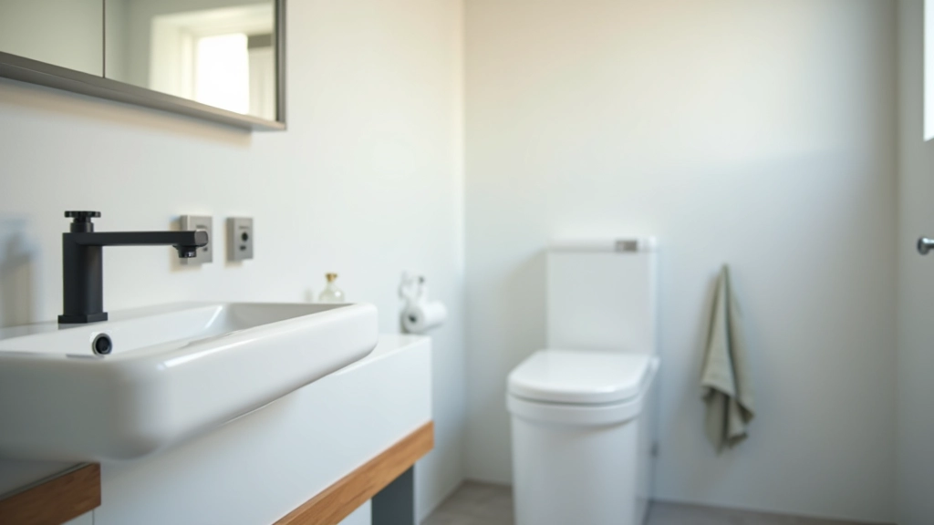 Bathroom sink area with unpleasant odor indicators, showing area under sink where sewer smell might originate